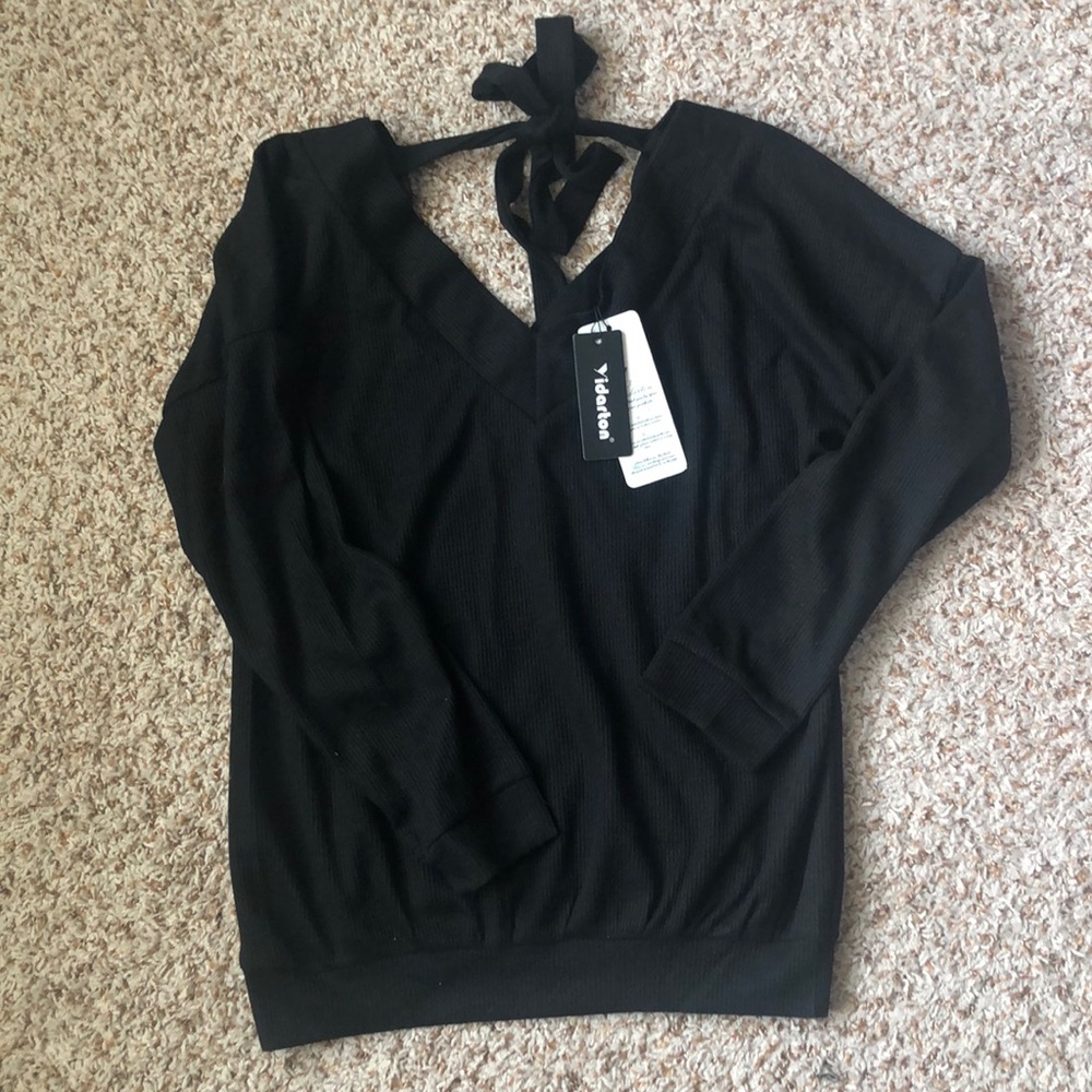 Black V Neck Top